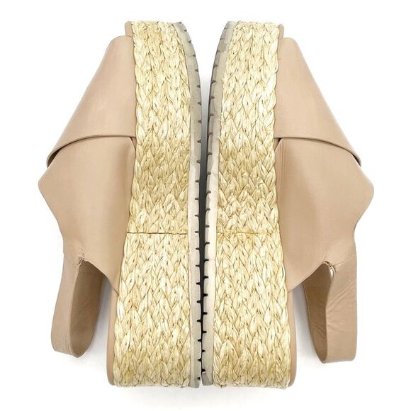 Vince Jesson Platform Sandals Nude Taupe Leather Cross Strap Flatform Size 8 - Picture 10 of 16